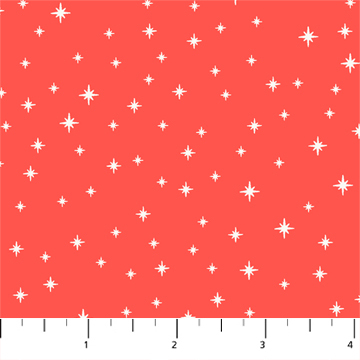 Figo Weihnachtsstoff rot mit Sternen